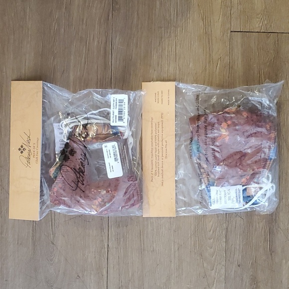 New 6pc Patricia Nash 2 PACK OF 3 Cloth Face Coverings. 6 Face Covers. - Picture 2 of 16